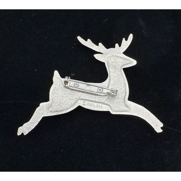 Vintage Hallmark Christmas‎ Holiday Reindeer Brooch Gold and Silver Toned Pin - Picture 2 of 6